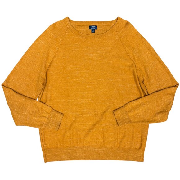 EUC Men's J. CREW Raglan Budded Crewneck Sweater Orange | Size L - Picture 2 of 6